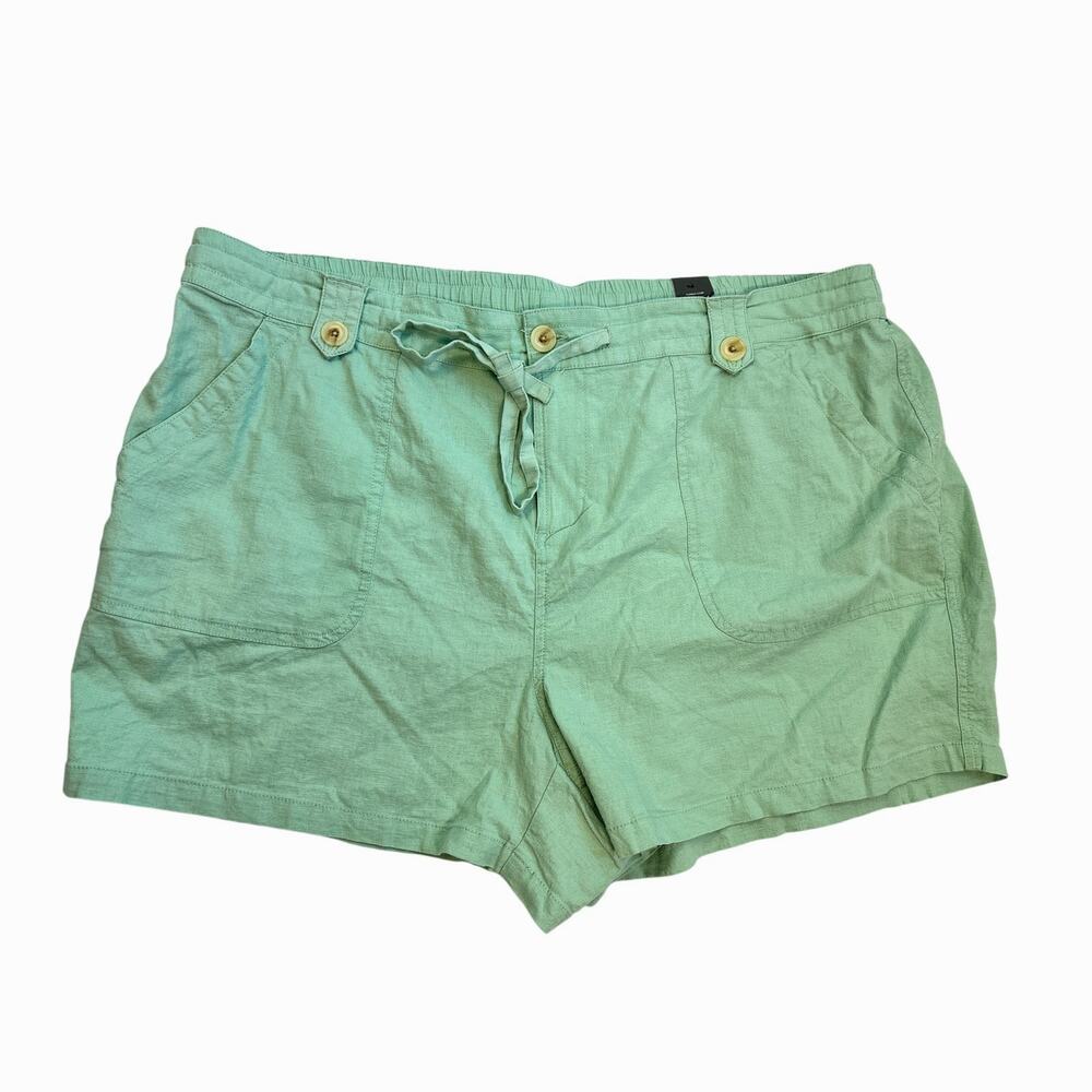Torrid Mint Green Linen Blend Pull On Shorts NWT Size 20 Plus